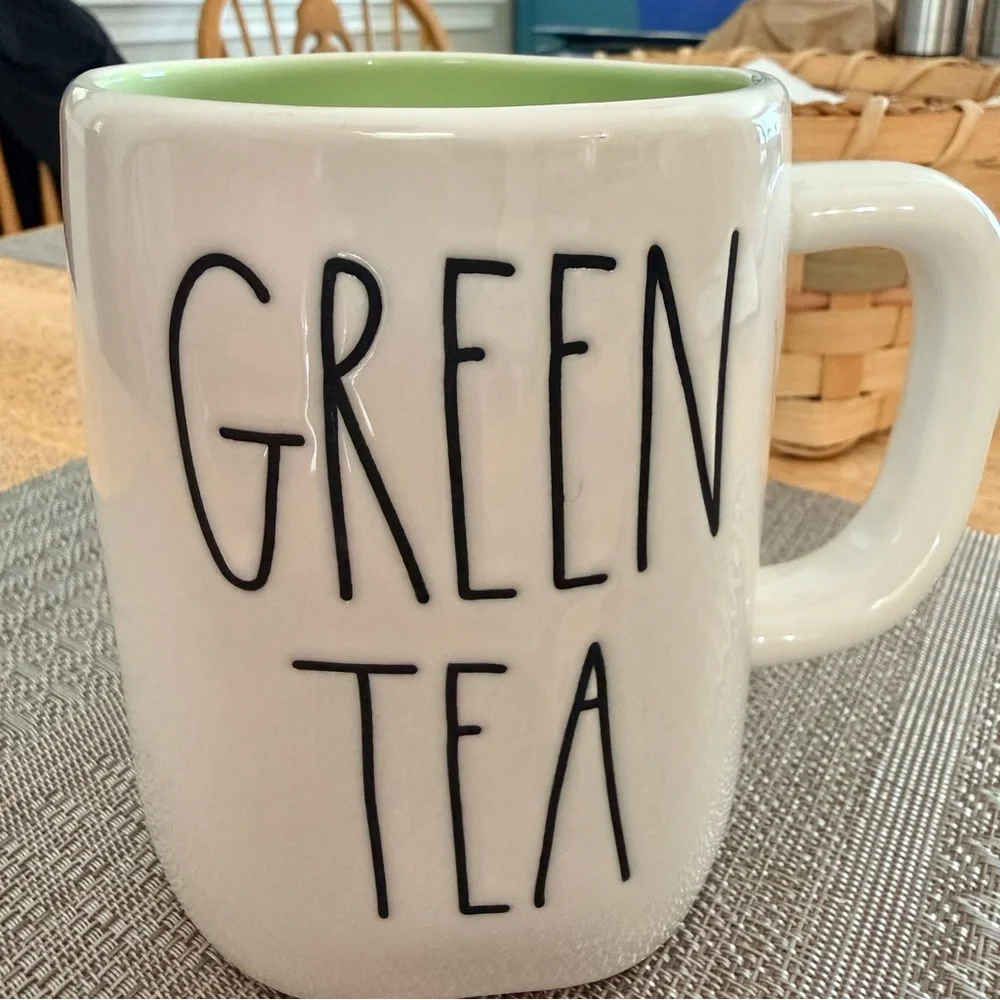 Rae‎ Dunn Stylish White and Green Tea Mug Artisan Collection by Magenta